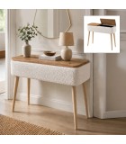 Κονσόλα Luno  ύφασμα teddy χρώμα λευκό - pine oak 90x30x90εκ. Μπουφέδες-Κονσόλες