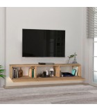 Έπιπλο τηλεόρασης επιτοίχιο Damla με LED  sapphire oak 180x29,5x29,5εκ. Έπιπλα τηλεόρασης
