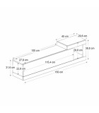 Έπιπλο τηλεόρασης επιτοίχιο Volare sapphire oak - ανθρακί 150x29,6x38,6εκ. Έπιπλα τηλεόρασης Έπιπλο τηλεόρασης επιτοίχιο Volare sapphire oak - ανθρακί 150x29,6x38,6εκ. Έπιπλα τηλεόρασης