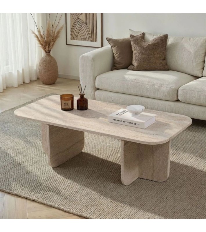 Τραπεζάκι Σαλονιού Becaj χρώμα Travedine 120x60x41,4εκ Τραπεζάκια σαλονιού