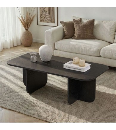 Τραπεζάκι Σαλονιού Melina χρώμα Black wood  120x60x41,4εκ Τραπεζάκια σαλονιού