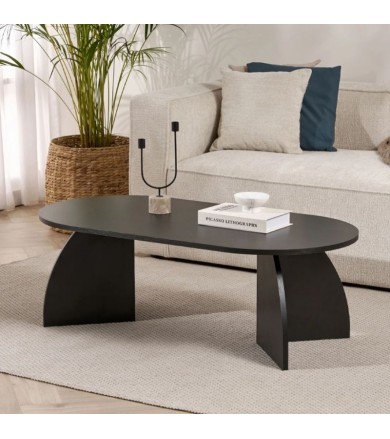 Τραπεζάκι Σαλονιού Melina χρώμα Black wood  120x60x40εκ Τραπεζάκια σαλονιού