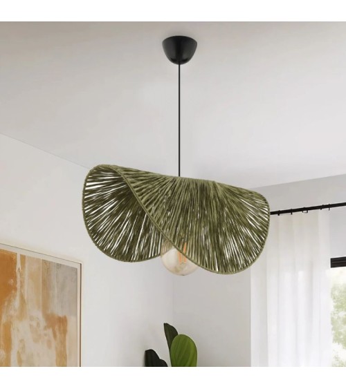 Φωτιστικό Οροφής Taco E27 Γιούτα Μονόφωτο χρώμα Πράσινο 51χ36χ55εκ. Φωτιστικά κρεμαστά