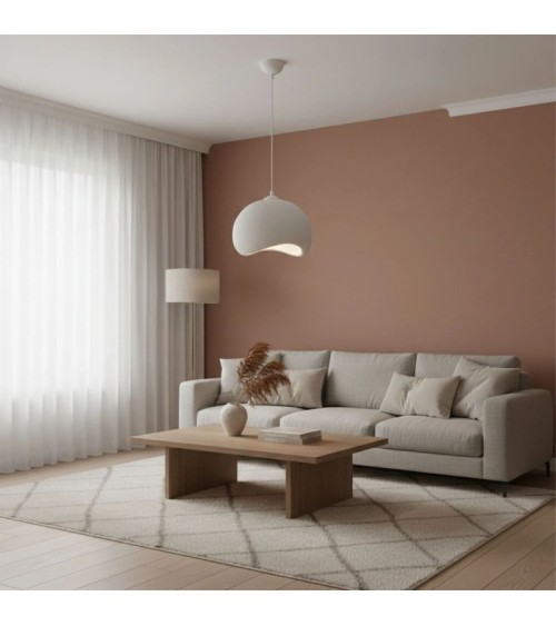 Φωτιστικό οροφής Yontu E27 fiberglass μονόφωτο χρώμα λευκό 34x29x120εκ Φωτιστικά κρεμαστά