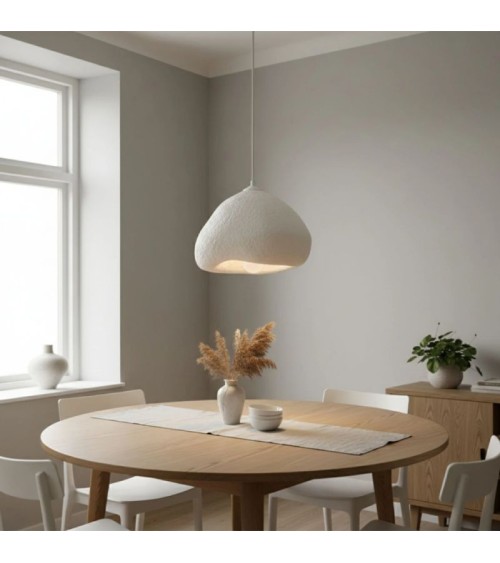 Φωτιστικό οροφής Lora E27 fiberglass μονόφωτο χρώμα λευκό 32x28x120εκ Φωτιστικά κρεμαστά