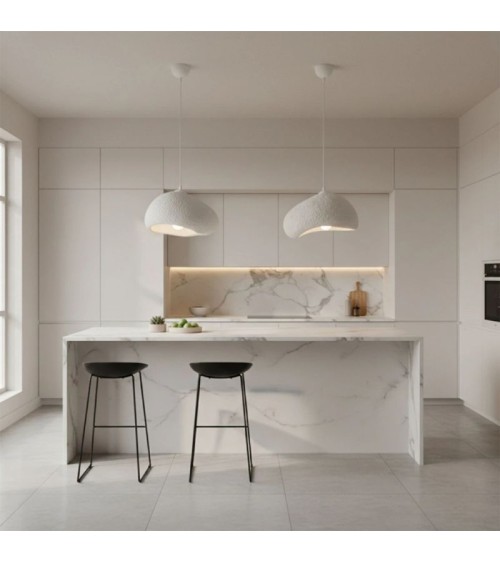 Φωτιστικό οροφής Loval E27 fiberglass μονόφωτο χρώμα λευκό 32x27x120εκ Φωτιστικά κρεμαστά