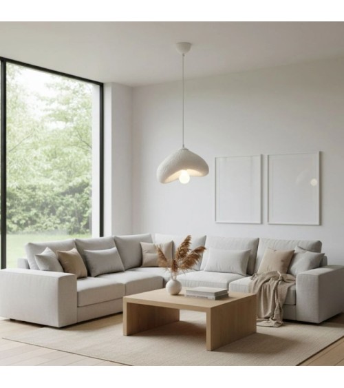 Φωτιστικό οροφής Luna E27 fiberglass μονόφωτο χρώμα λευκό 30x21x120εκ Φωτιστικά κρεμαστά