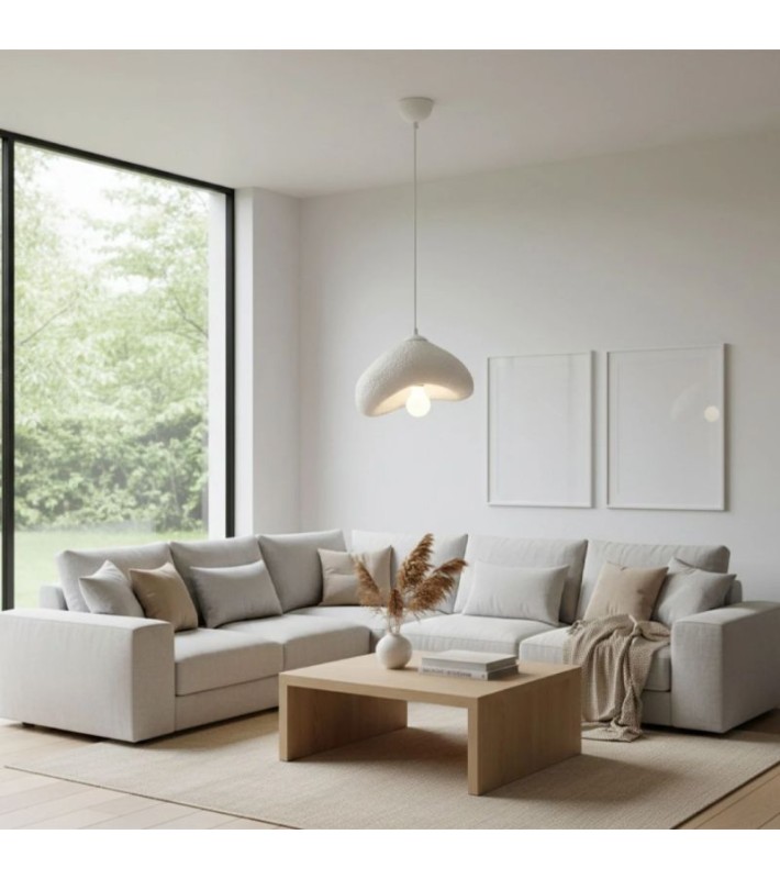 Φωτιστικό οροφής Luna E27 fiberglass μονόφωτο χρώμα λευκό 30x21x120εκ Φωτιστικά κρεμαστά
