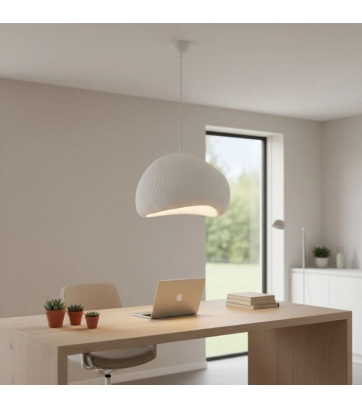 Φωτιστικό οροφής Nua E27 fiberglass μονόφωτο χρώμα λευκό 40x38x120εκ Φωτιστικά κρεμαστά Φωτιστικό οροφής Nua E27 fiberglass μονόφωτο χρώμα λευκό 40x38x120εκ Φωτιστικά κρεμαστά
