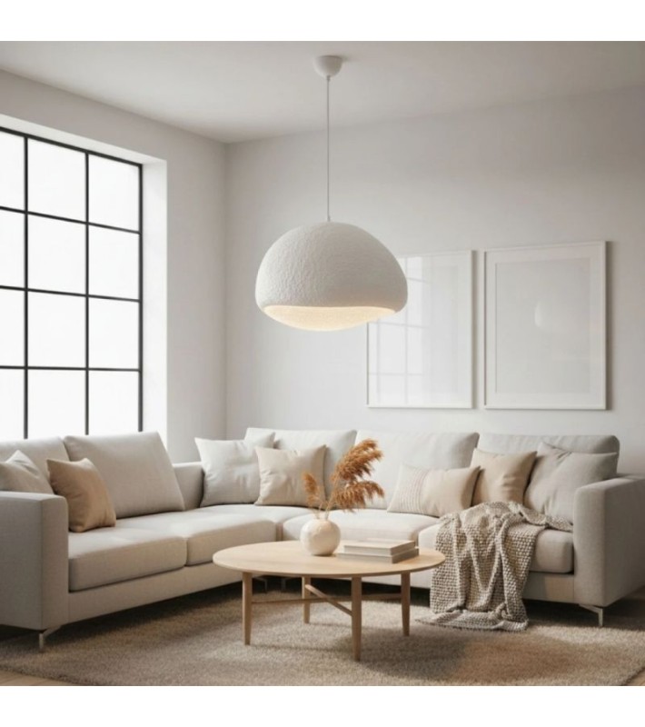Φωτιστικό οροφής Loval E27 fiberglass μονόφωτο χρώμα λευκό 50x44x120εκ Φωτιστικά κρεμαστά