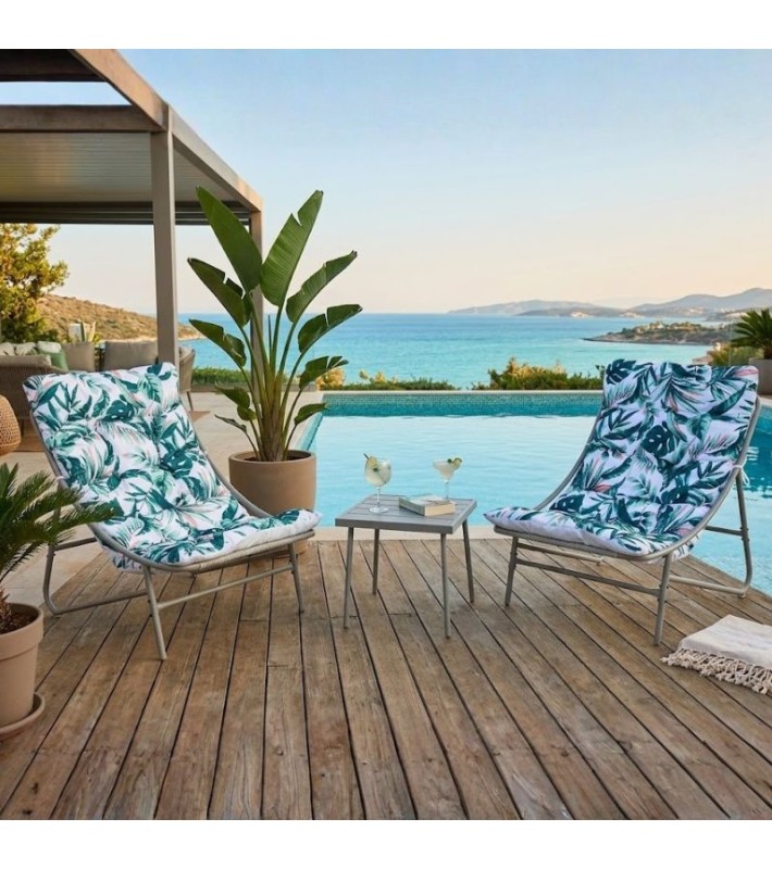 Σετ Βεράντας 3τμχ με Τραπεζάκι και Μαξιλάρια Tropical Relax Σαλόνια Κήπου & Βεράντας 