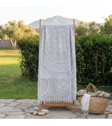 Πετσέτα θαλάσσης "Boho Grey" 642gr