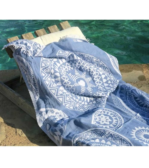 Πετσέτα θαλάσσης Boho blue 642gr Πετσέτα θαλάσσης Boho blue 642gr Πετσέτες θαλάσσης
